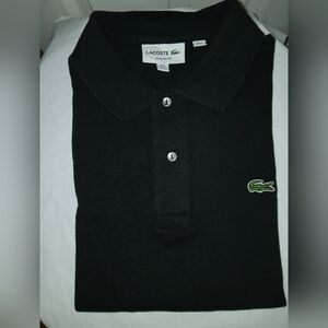 Lacoste Classic Black Polo with Crocodile Logo - Size XL/6